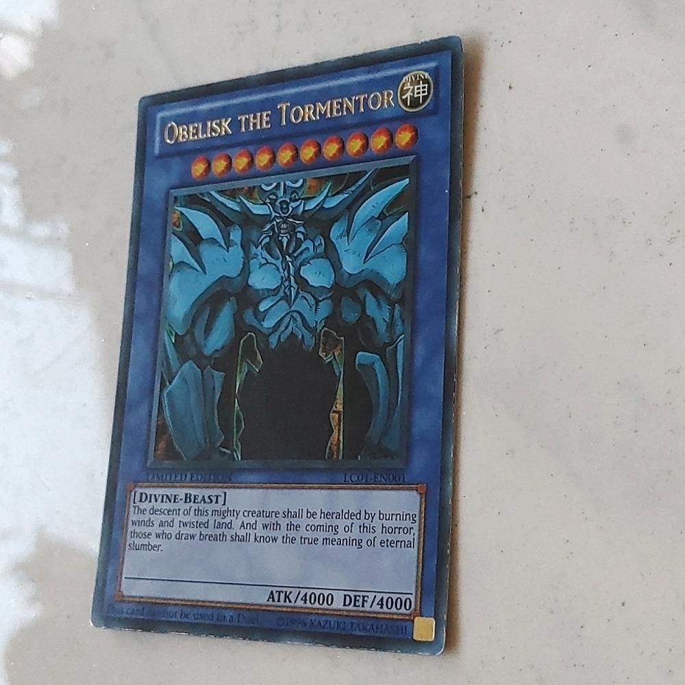 Yugioh Obelisk the Tormentor LC01 EN001 holo card